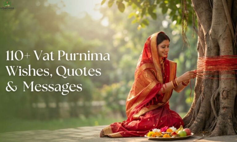 Vat Purnima wishes with woman performing banyan tree puja