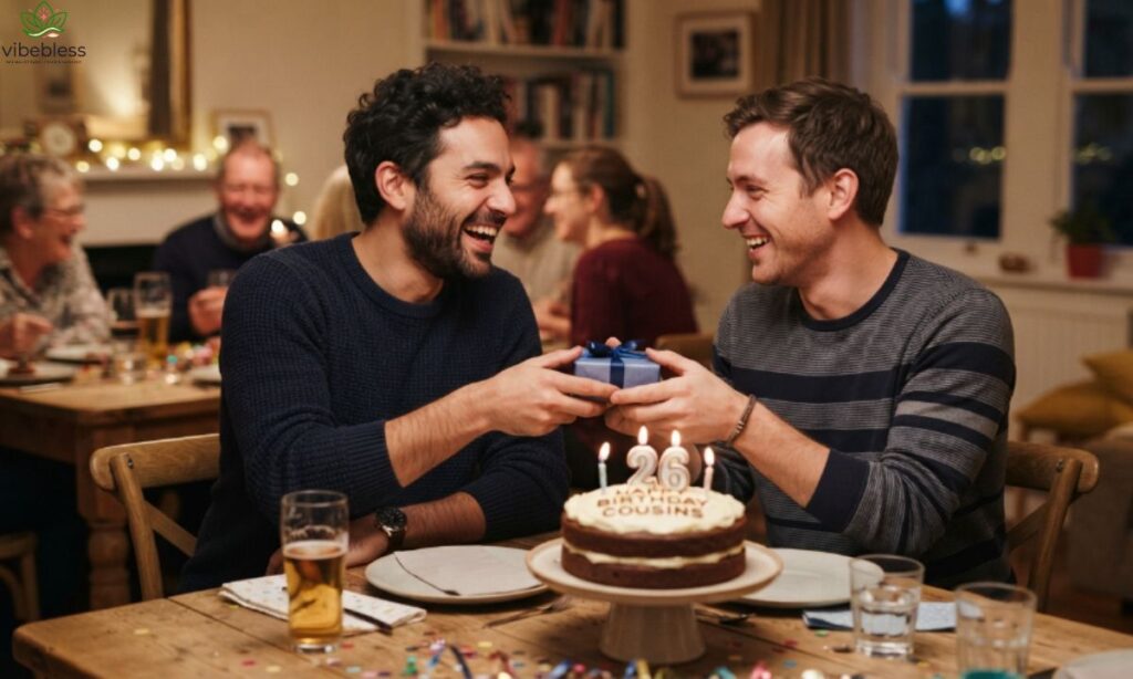 Cousin brothers celebrating a birthday together
