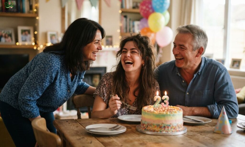 Funny birthday wishes for daughter shared during a joyful family celebration