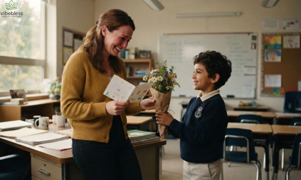 Heart touching birthday wishes for teacher shared through a thoughtful student card