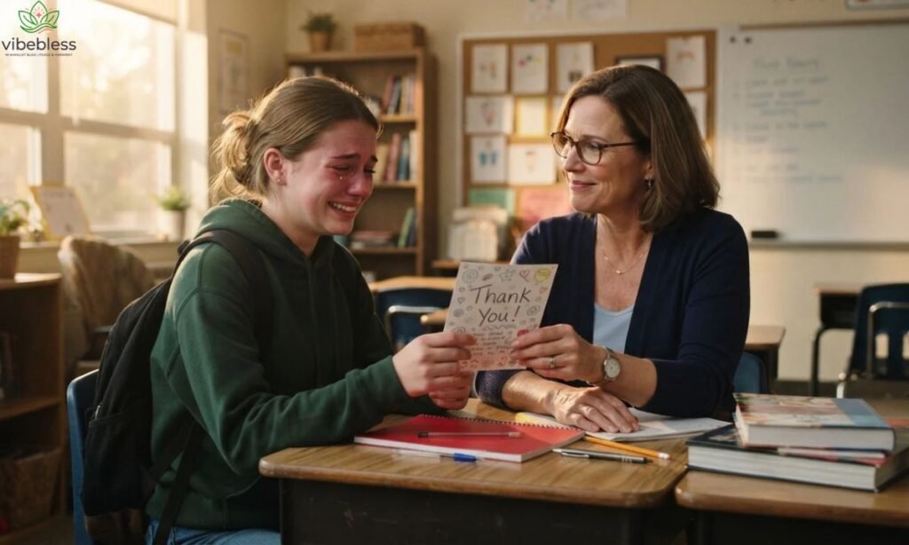 Heart-touching thank you wishes for teachers shared between a student and teacher