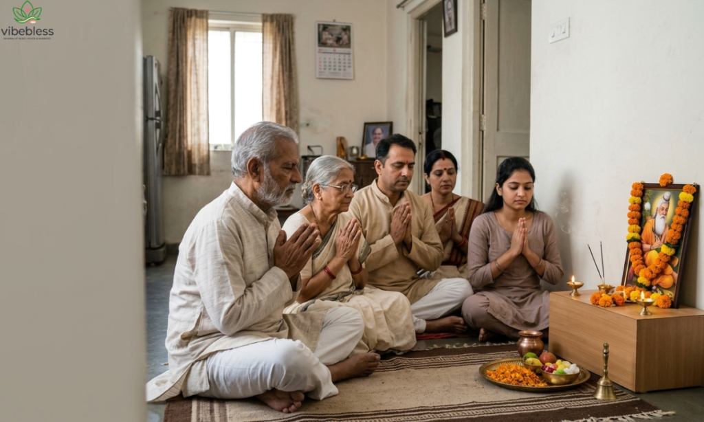 Heartfelt Valmiki Jayanti wishes for family illustrated by an Indian daughter sharing a loving moment with her mother.
